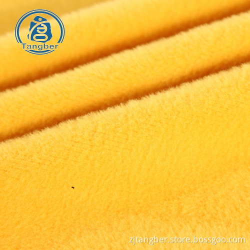 Stickad 100% polyester borstad franskt fleece tyg